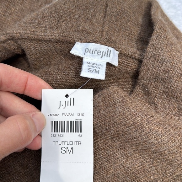 J. Jill Brown Wool Sleeveless Pockets Sweater S/M NWT - Picture 7 of 9